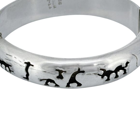 Vintage Mexico Taxco TT-32 Sterling Silver Bullfighter Shadow Box Bangle 7.5" - Picture 3 of 8